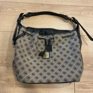 Vintage Dooney & Bourke Signature Logo Bucket Hobo Shoulder Bag